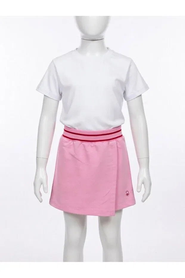 Детские шорты-юбка для девочек с принтом Benetton, Pink