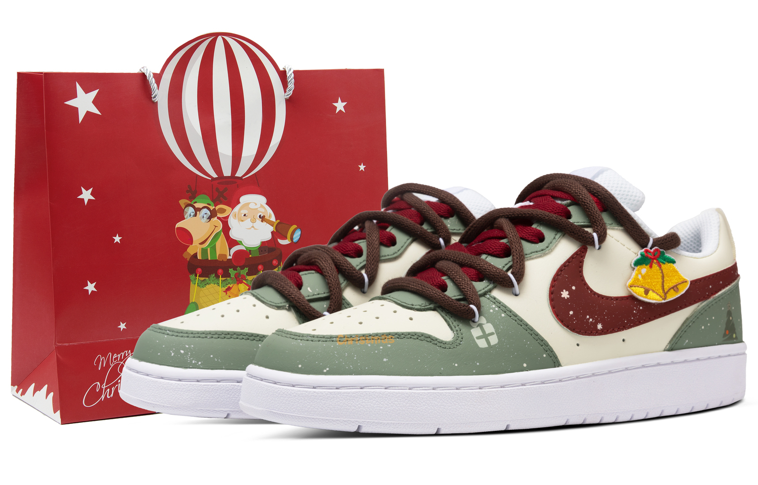 

Nike Court Borough Low 2 Slip-Resistant Cushioning Wear-Resistant Low-Top Kids' Skateboarding Shoes Red Green Teenagers