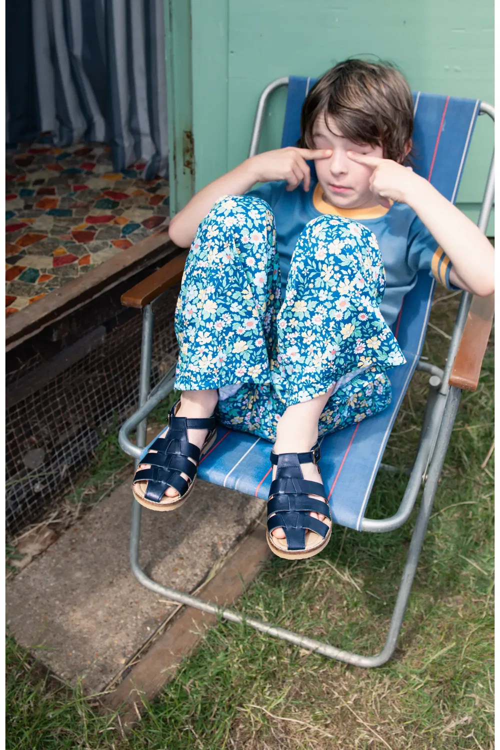 Сандалии детские классические Noah Young Soles, темно синий — фото 2
