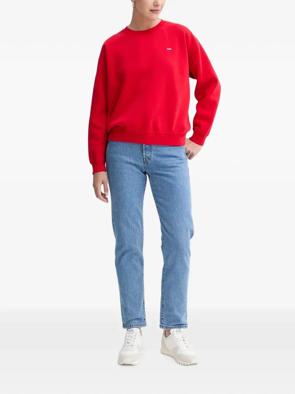 Повседневный джемпер с круглым вырезом и логотипом Levi's, красный — фото 2