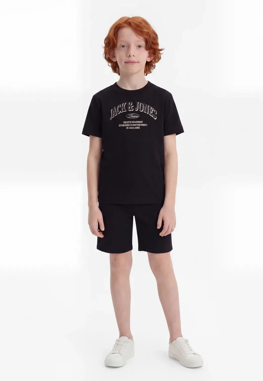 Футболка с логотипом Jjedenver, с круглым вырезом и принтом Jack & Jones Junior, Black