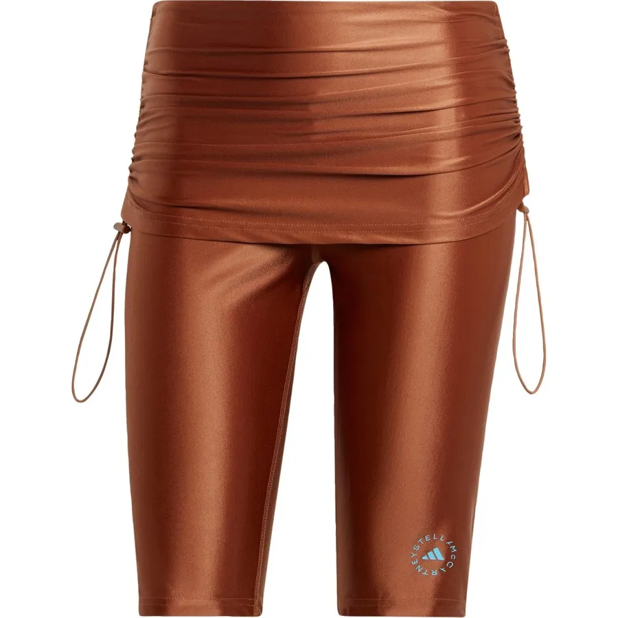 Шорты с закатным верхом Adidas By Stella Mccartney Roll-Top Shorts adidas, Коричневый — фото 4