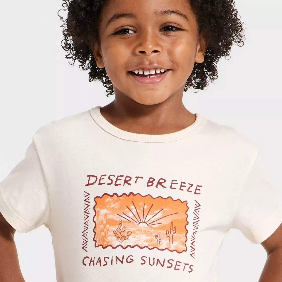 Детское футболка с коротким рукавом Relaxed T-Shirt INFANT/TODDLER BOY, Beige — фото 2