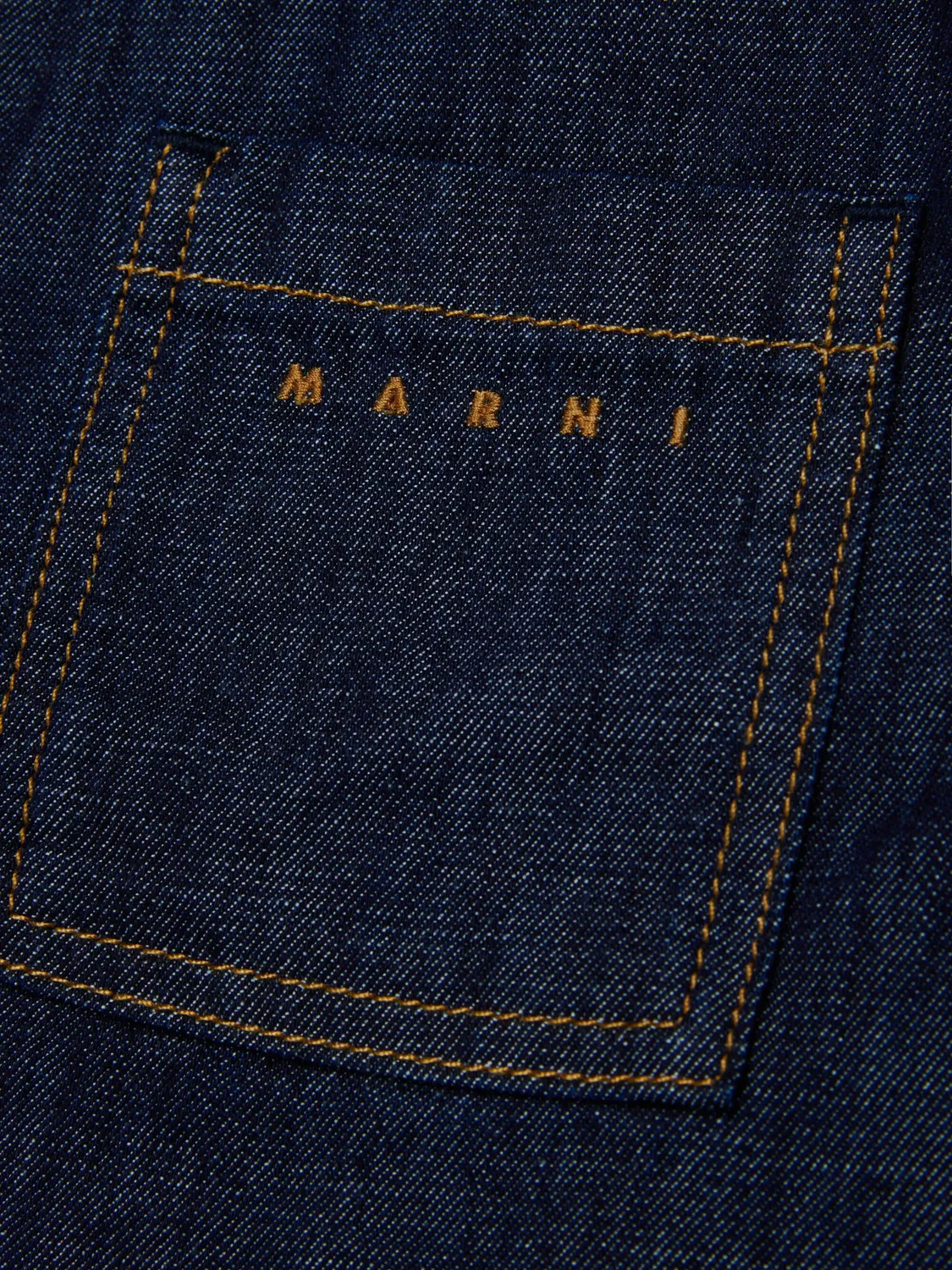 Рубашка синяя из хлопка Marni, синий — фото 2
