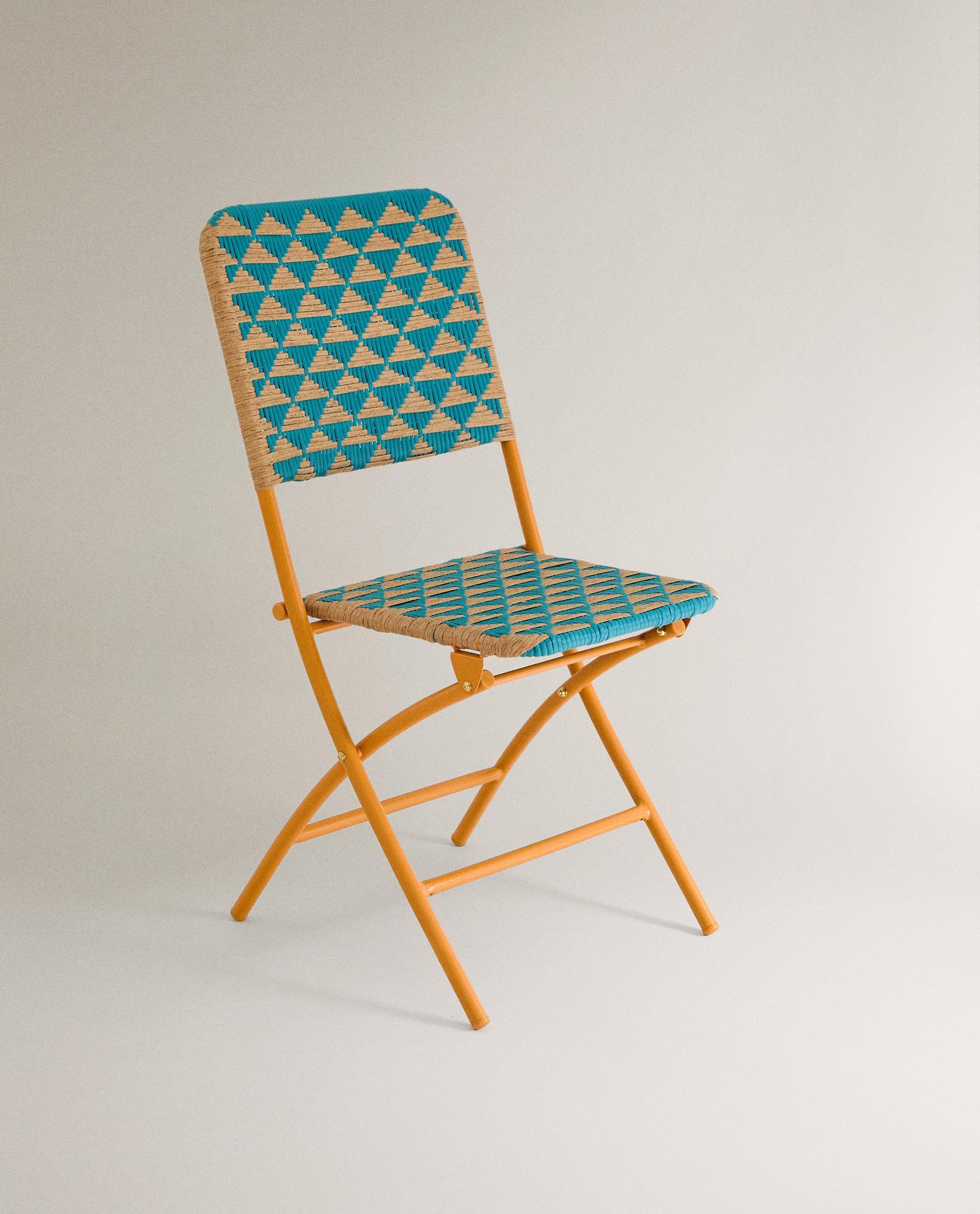 

Плетенное кресло Zara Home Folding With Woven Triangles, синий