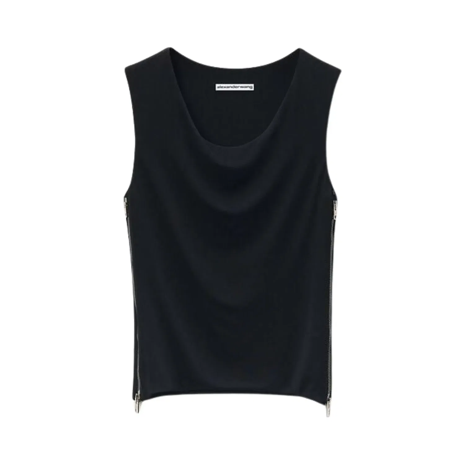 Майка Alexander Wang с воротником-стойкой и застежкой-молнией, черный