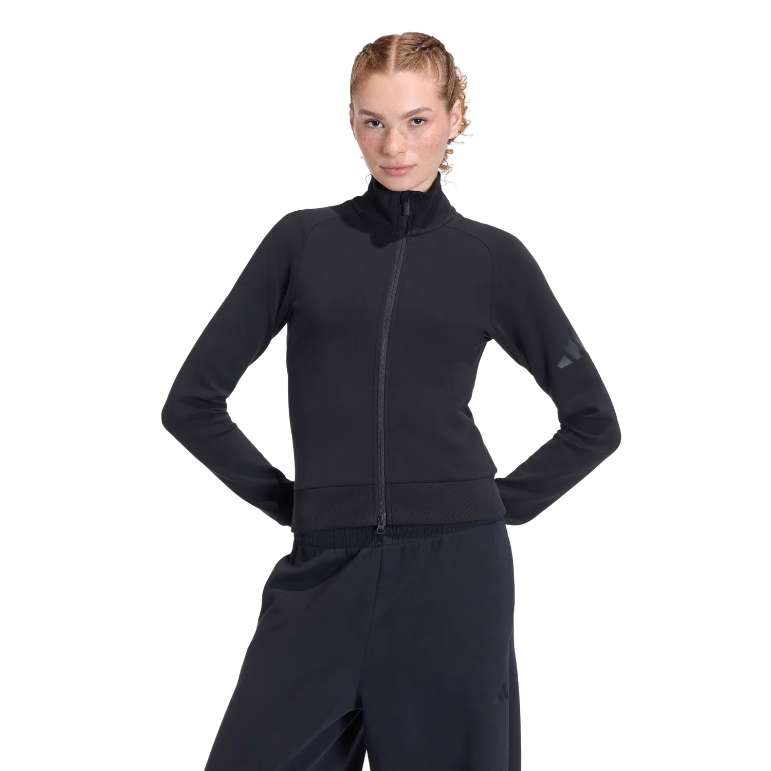 Женская тренировочная куртка с зауженным кроем Adidas, черный — фото 2