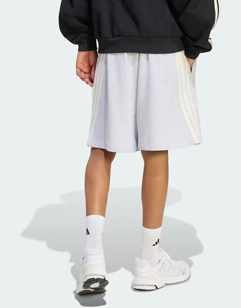 Шорты Kit 3-Stripes Adidas Performance, Light Grey Heather Off White — фото 2