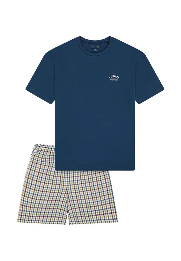 Комплект пижамы клетка Set Schiesser, Atlantikblau