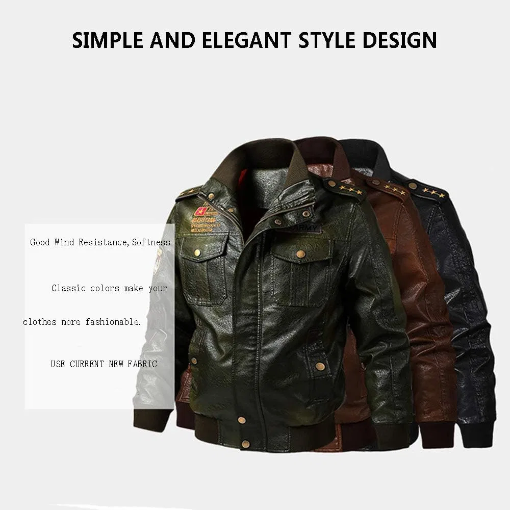 Мужская куртка из кожзама с принтом, модель Motorcycle Jackets, зелёный — фото 2