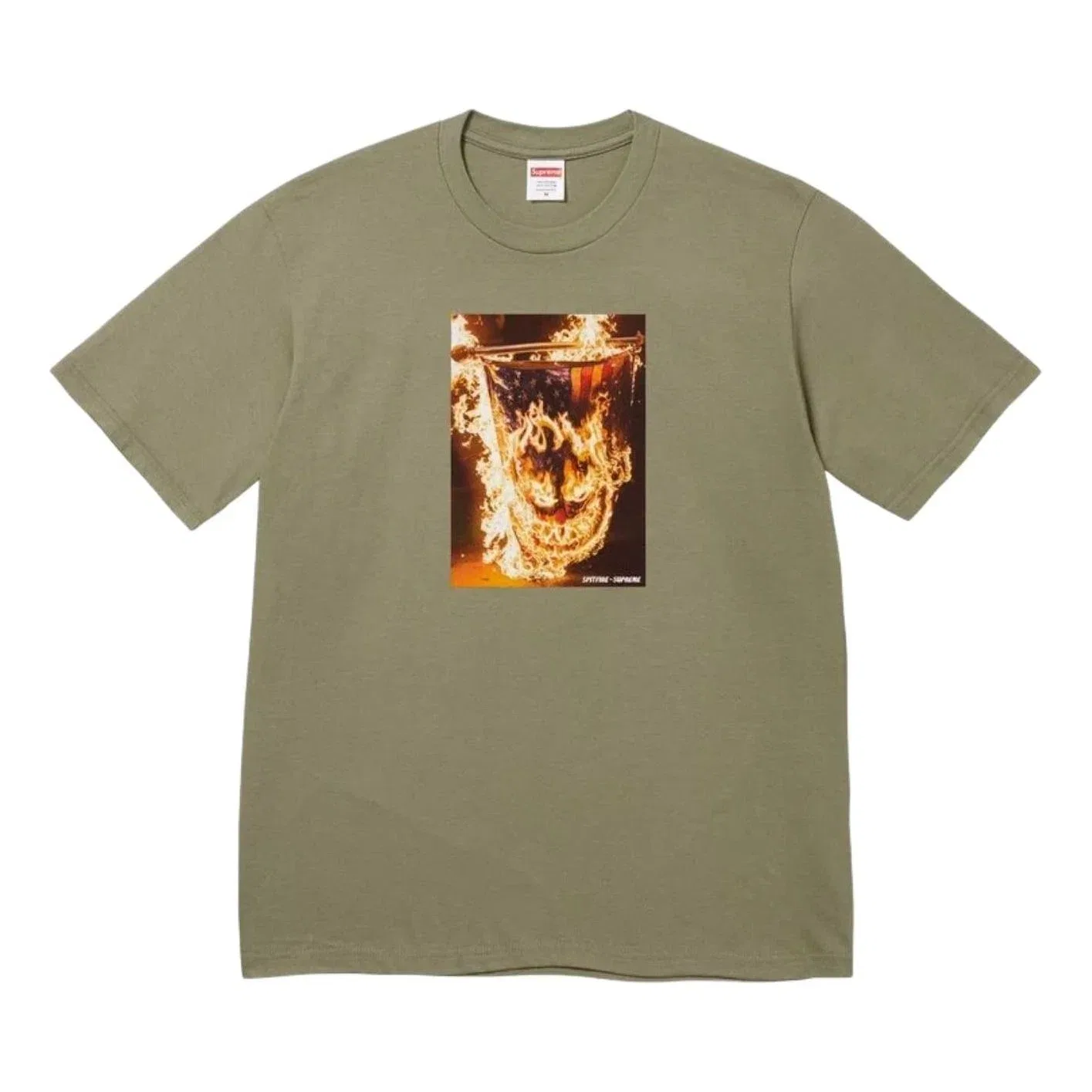 Мужская футболка с принтом Supreme x Spitfire SS26 Flag, зеленый
