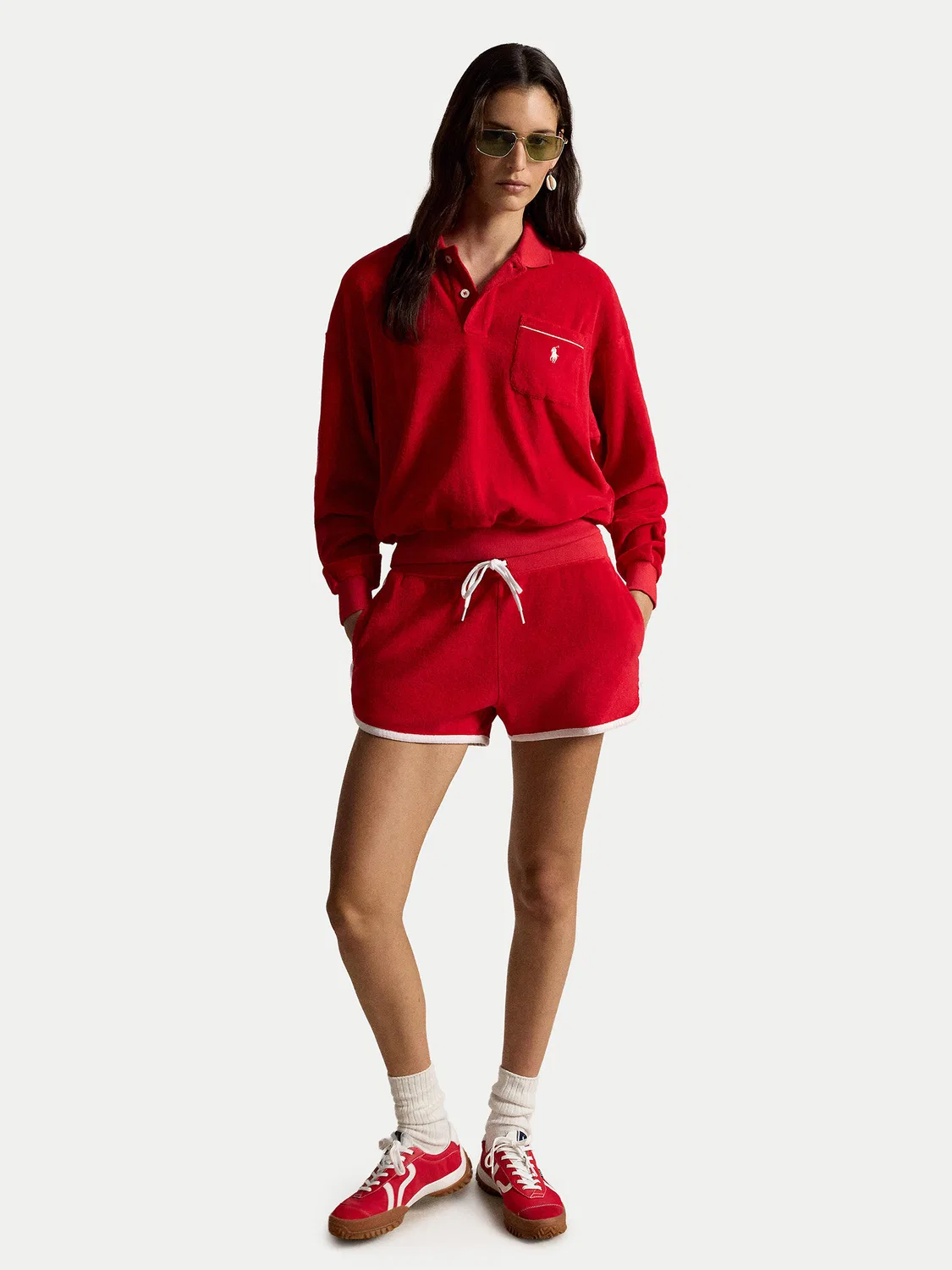 Женские спортивные шорты свободного кроя Polo Ralph Lauren, красный — фото 2