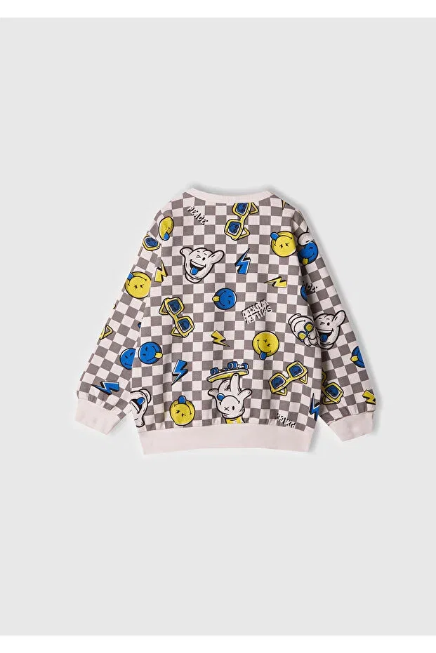 Детское для мальчиков свитшот с принтом United Colors Of Benetton, White — фото 3