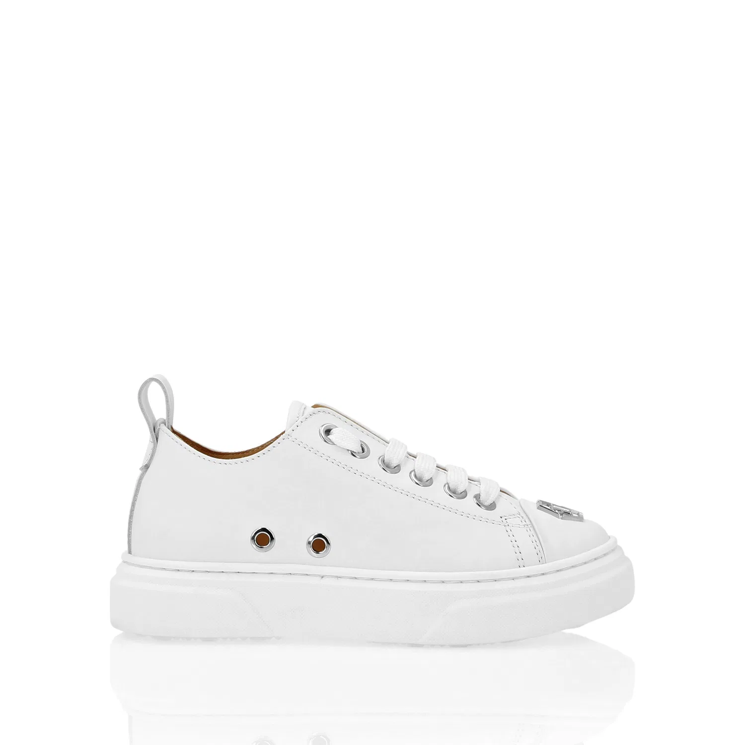 Детские кроссовки на низком профиле Megastar Philipp Plein, White — фото 3