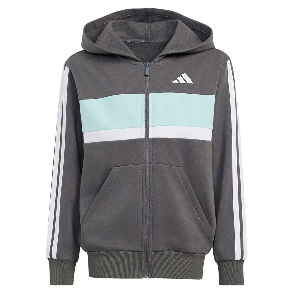 Детский спортивный костюм из флиса с принтом 3 Stripes Tiberio Adidas, Grey — фото 3