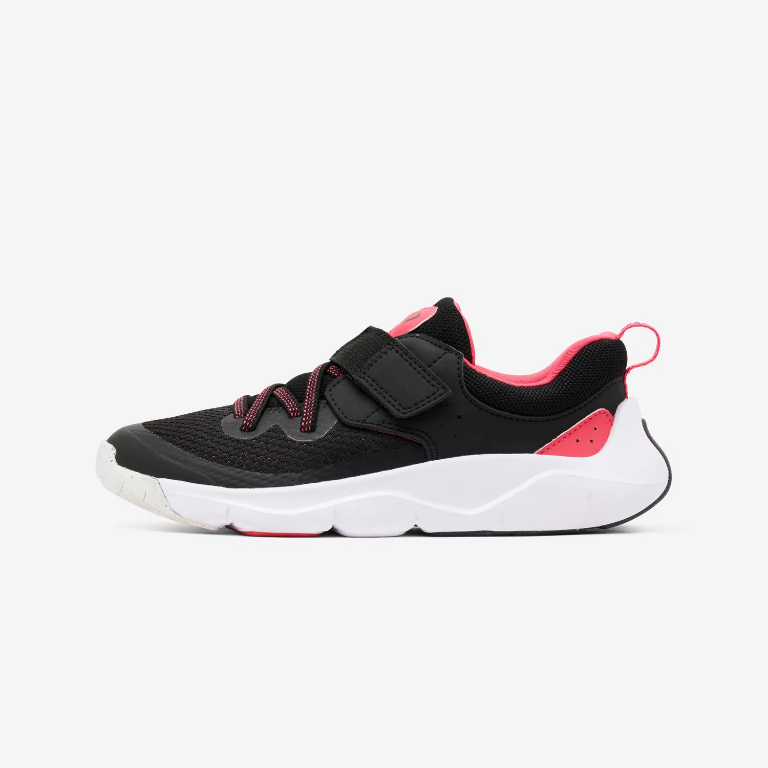 Детские кроссовки с липучкой Playful Fast Decathlon, Rauchschwarz Karminrosa