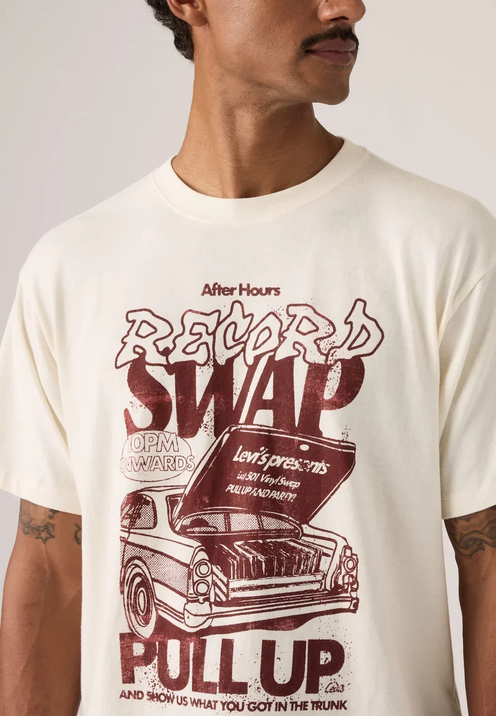Футболка с винтажным принтом - футболка с графическим рисунком Levi'S, Record Swap Egret — фото 4
