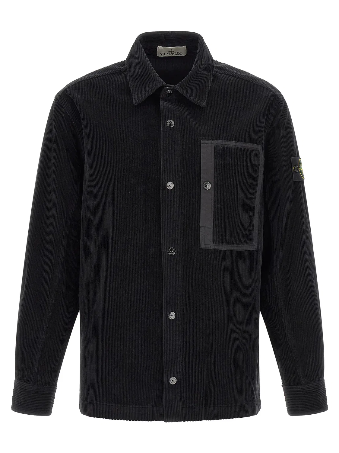 Мужская рубашка с принтом 1200016 Stone Island, Black