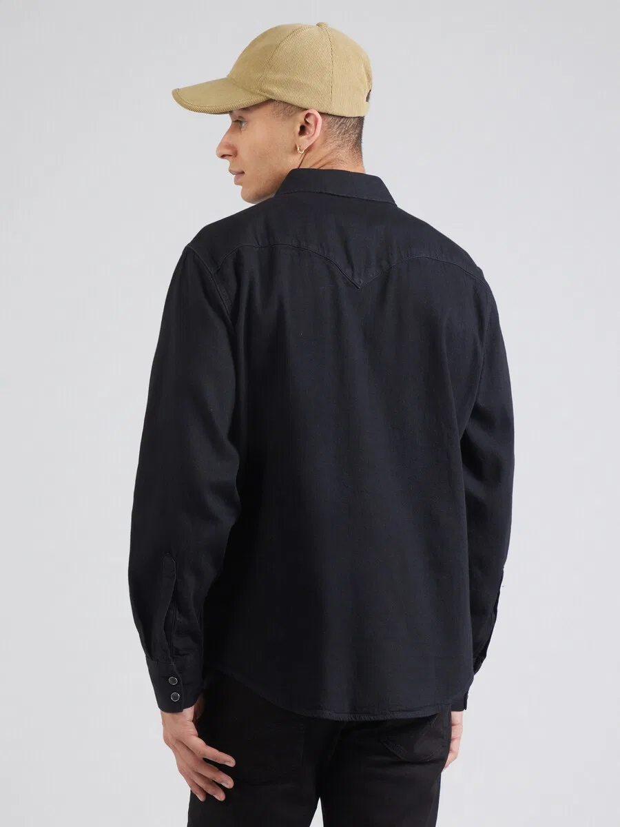 Рубашка LEVI'S Regular fit Button Up Shirt 'Barstow Western Standard Fit Shirt' черного цвета — фото 3