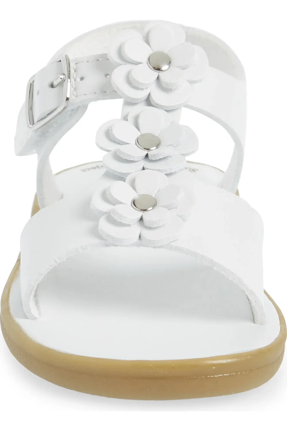 Детские сандалии цветочные водонепроницаемые Jasmine Footmates, White Micro — фото 4