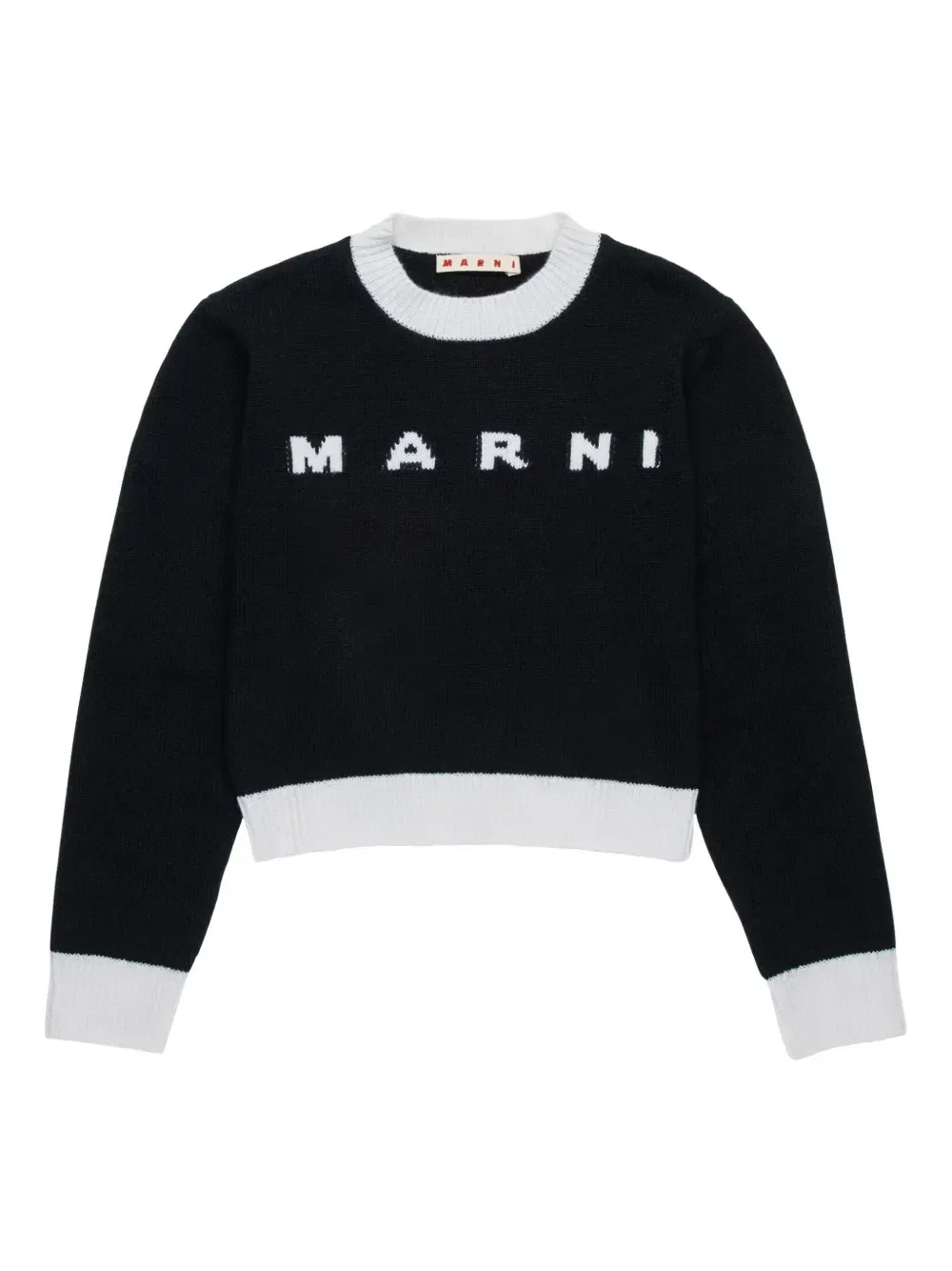 Джемпер вязки интарсия Marni Kids, черный