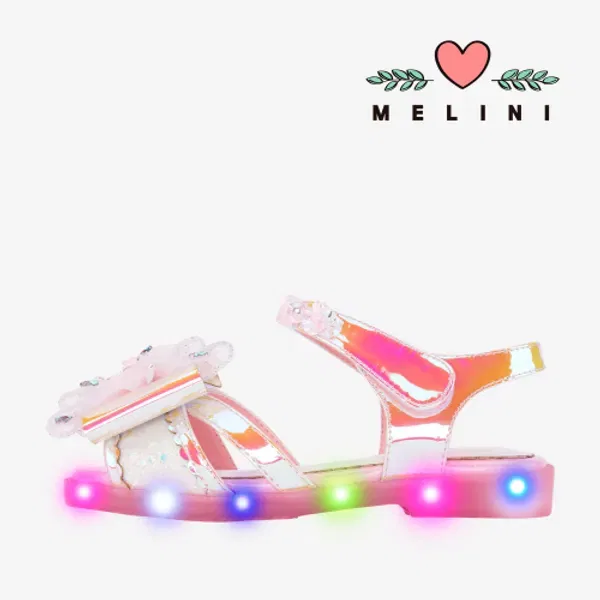 Сандалии с подсветкой для девочек, Melini, розовый — фото 2