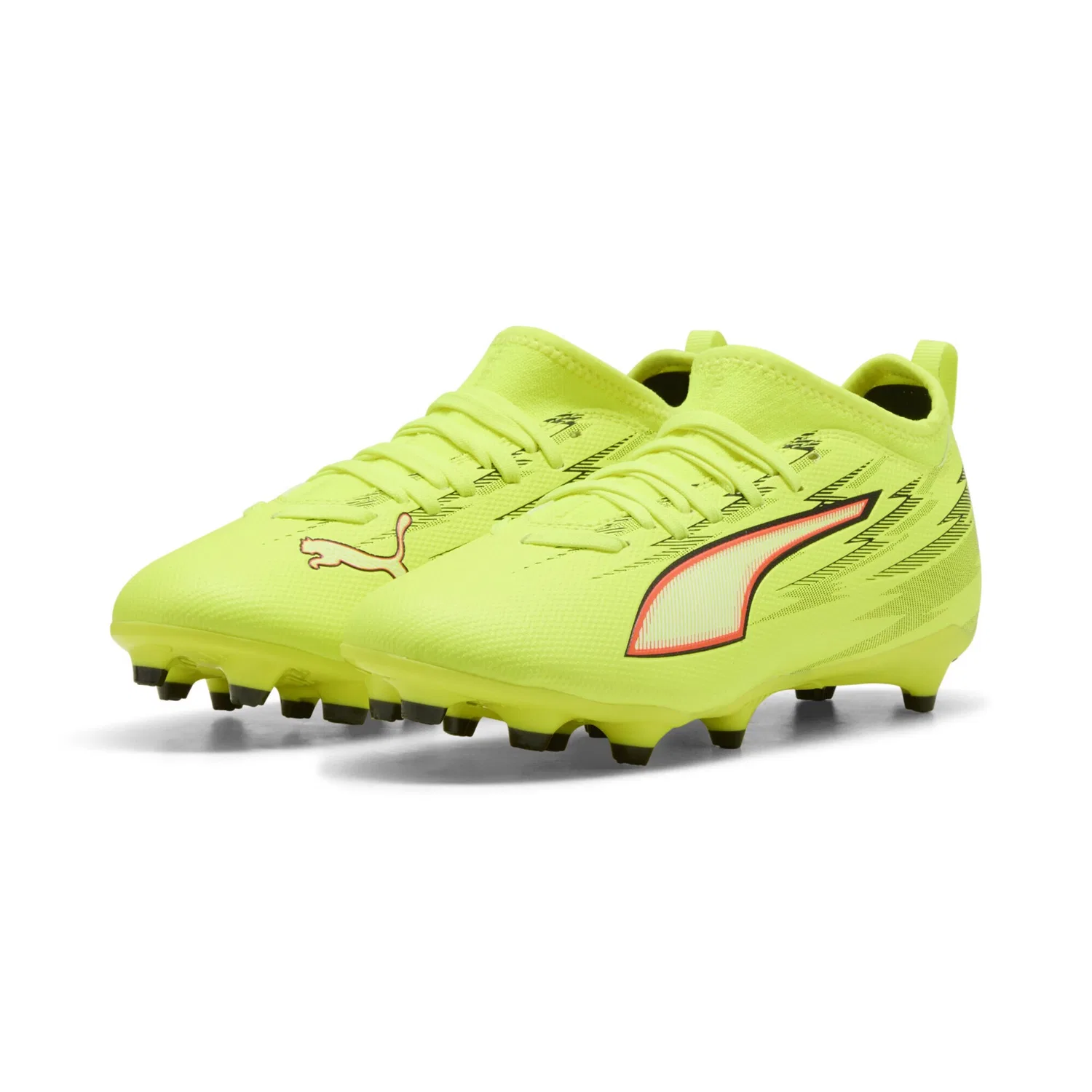 Детские футбольные бутсы ULTRA 6 MATCH FG/AG PUMA, Yellow Alert/Black/Glowing Red/Lime Squeeze