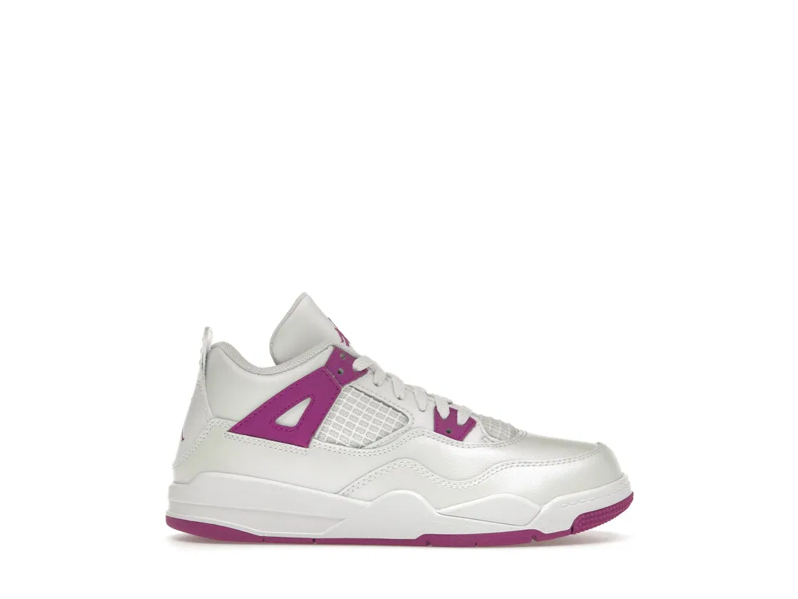Детское кроссовки с высоким верхом Jordan 4 Retro Jordan, White/Hyper Violet