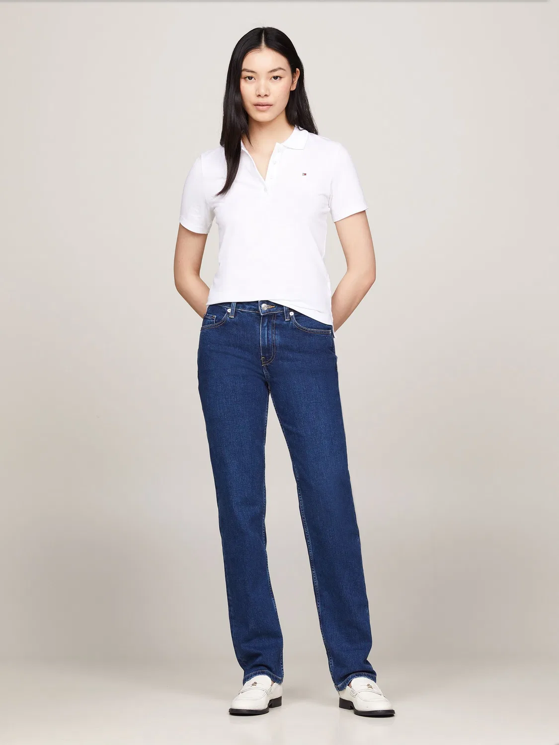 Поло Tommy Hilfiger 1985 Pique Slim, белый
