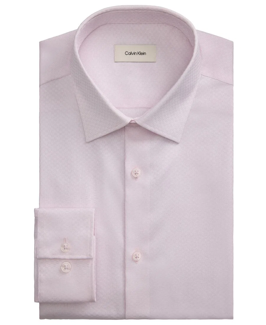 Мужская рубашка с воротником-стойкой с зауженным кроем Calvin Klein, Pink — фото 3
