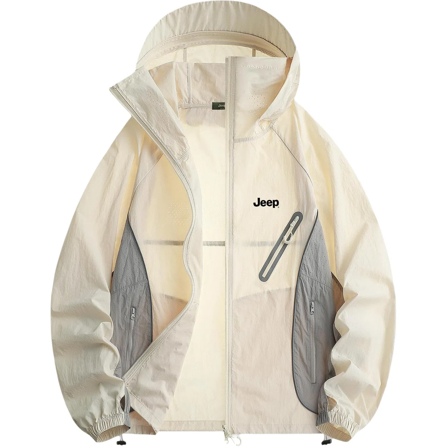 Детская ветровка с капюшоном из коллекции Sun Protection, Jeep, Ivory White