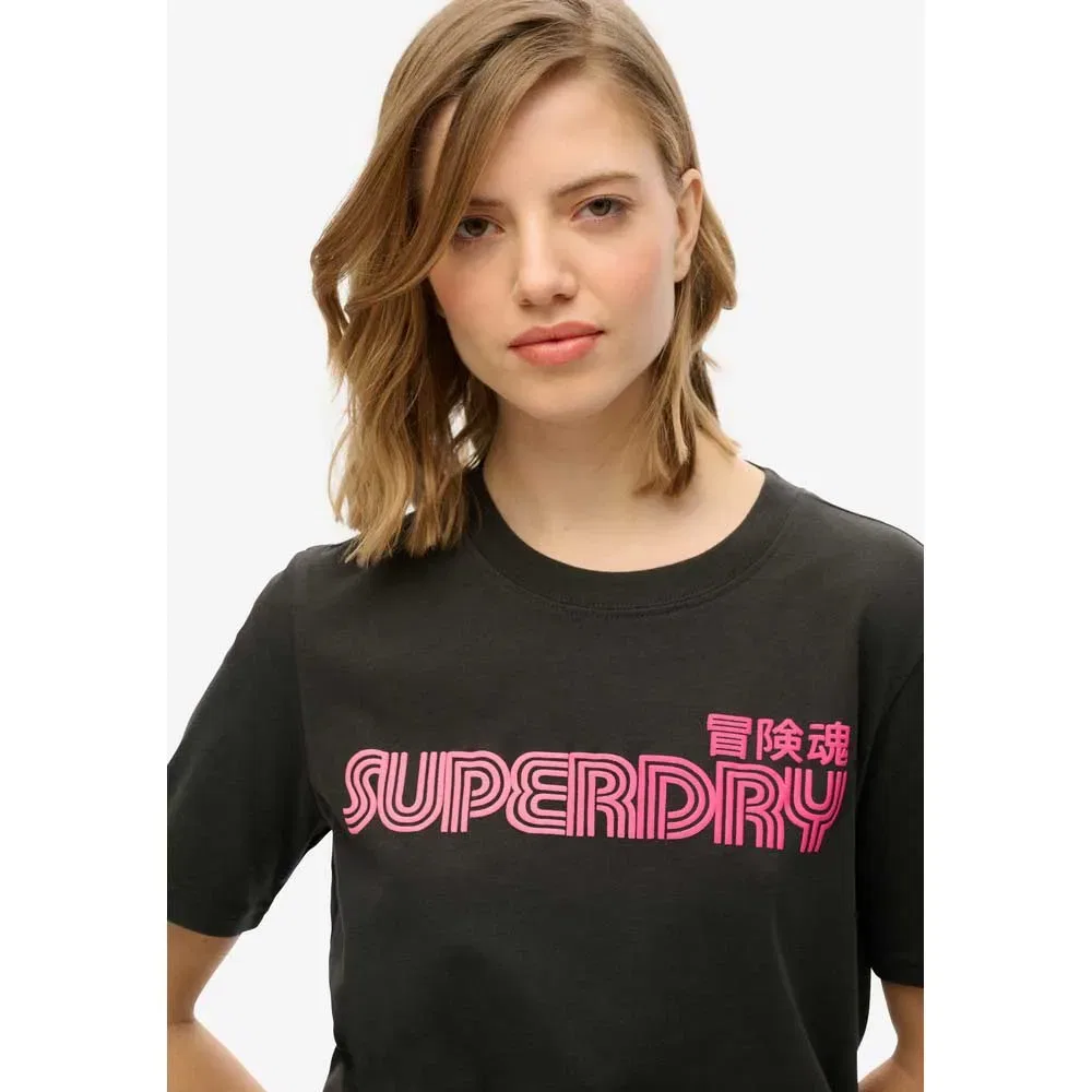Женская футболка с принтом Faded Core Superdry, Black — фото 3