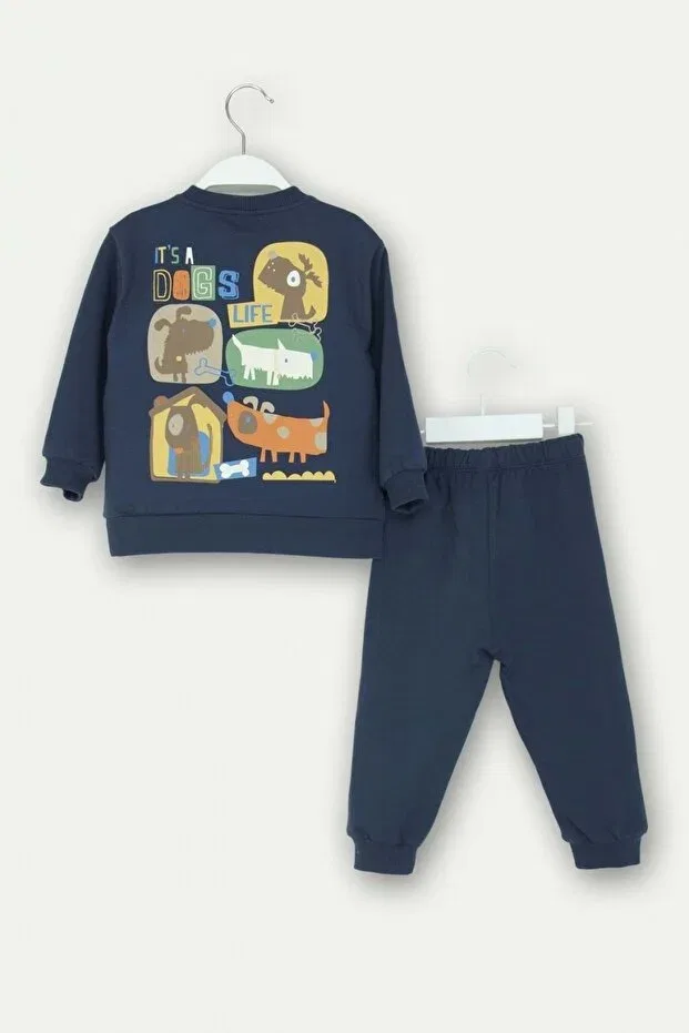 Детский спортивный костюм с принтом It's A Dog's Life Ww Waka Waka Kids Store, Navy Blue — фото 3