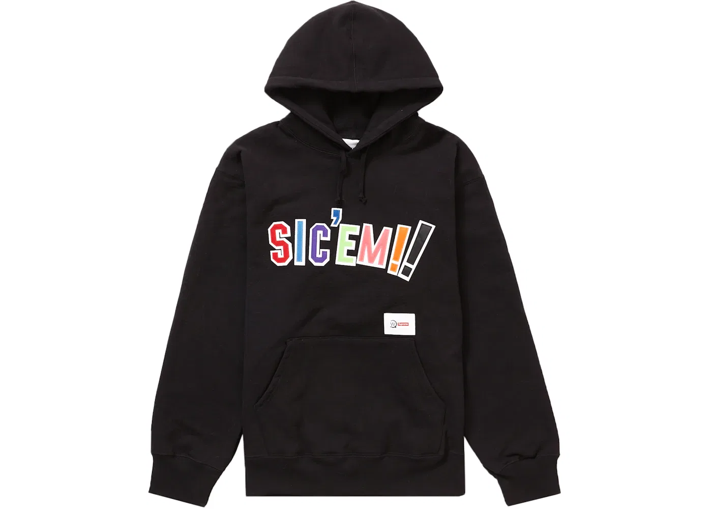 Мужская худи с принтом Sic'em! Supreme, Black