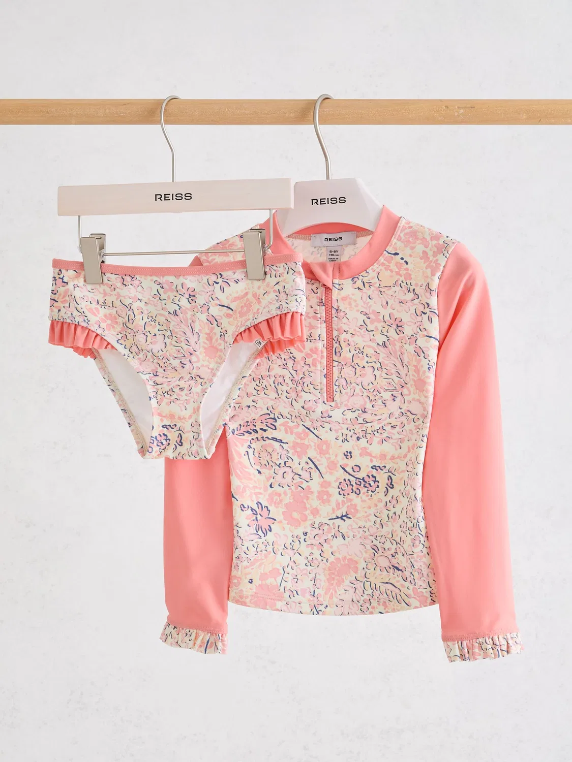 Комплект для плавания с рашгардом и бикини, Nola Reiss, Pink Print — фото 2