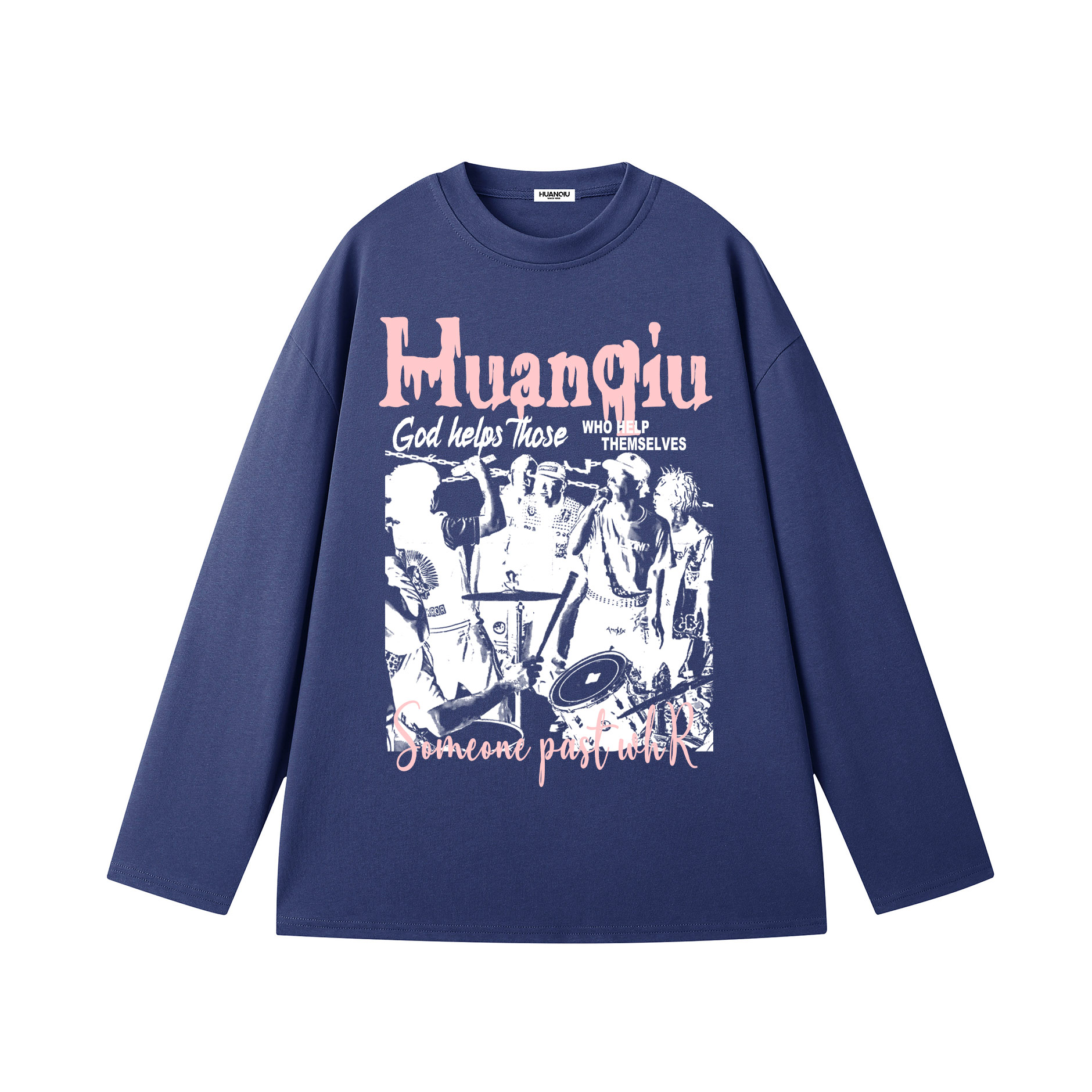 

Футболка Unisex Crew Neck Moderate Straight Fit HUANQIU, темно-синий