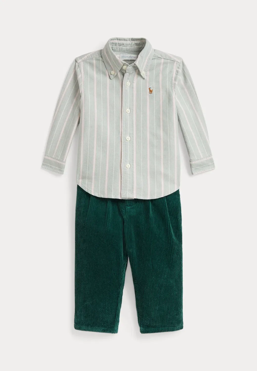 Рубашка в полоску и вельветовые брюки (0-2 года) - рубашка Polo Ralph Lauren, Forest Lavender