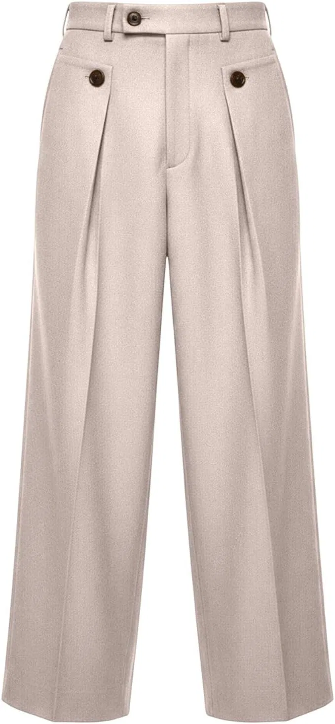 Мужские брюки-кюлоты с широкими штанинами, модель Baggy Pants, бежевый — фото 3
