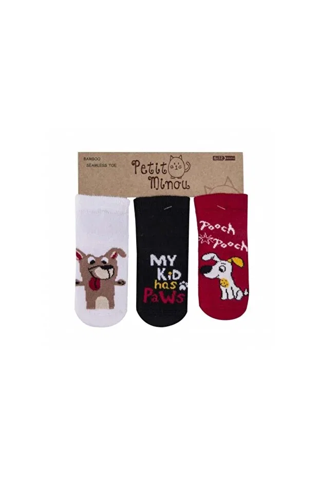 Детские носки для новорожденных хлопковые 3 шт Petit Minou, Multicolor