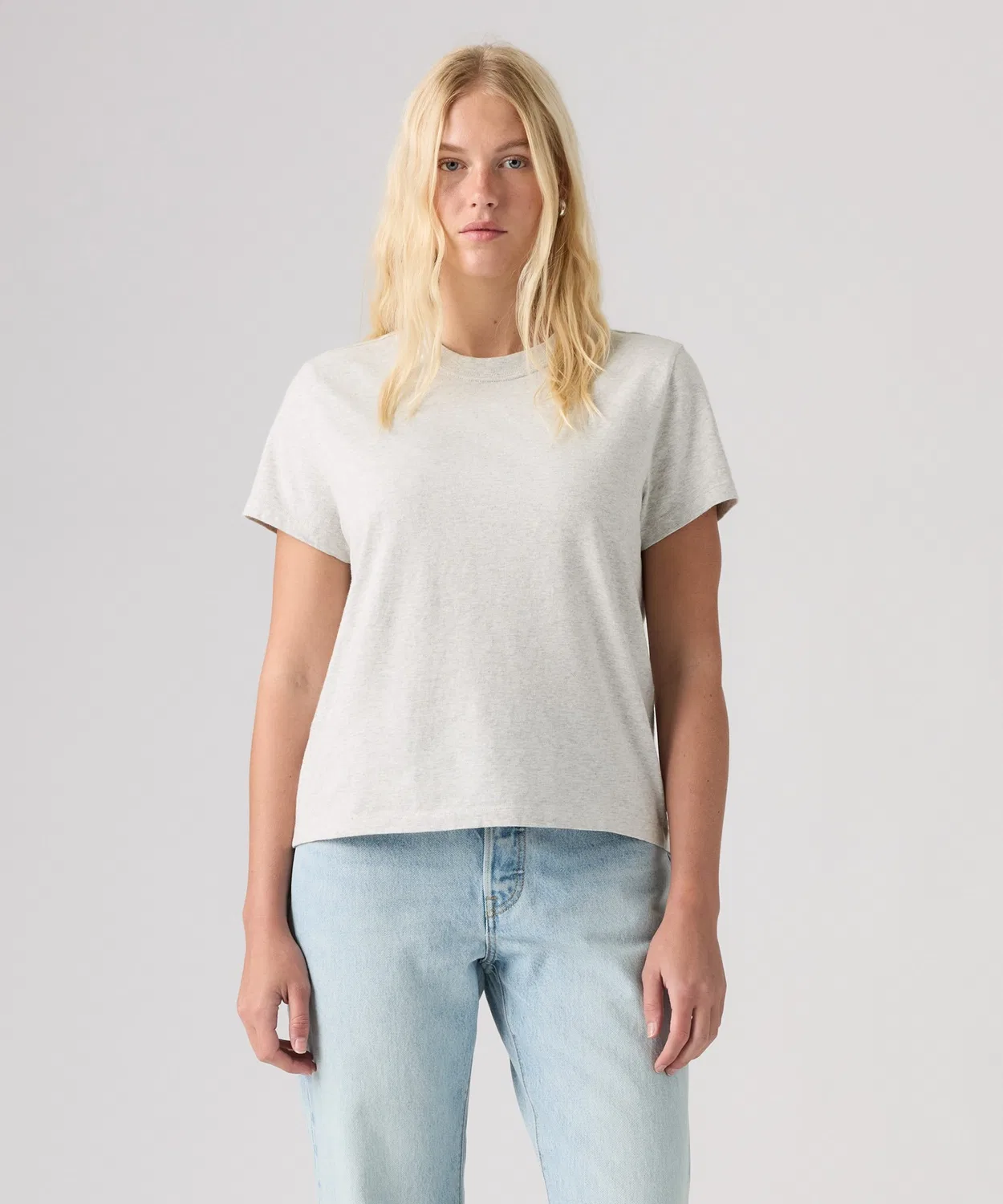 Женская футболка с коротким рукавом Levi's Slub T-Shirt, Серый — фото 2