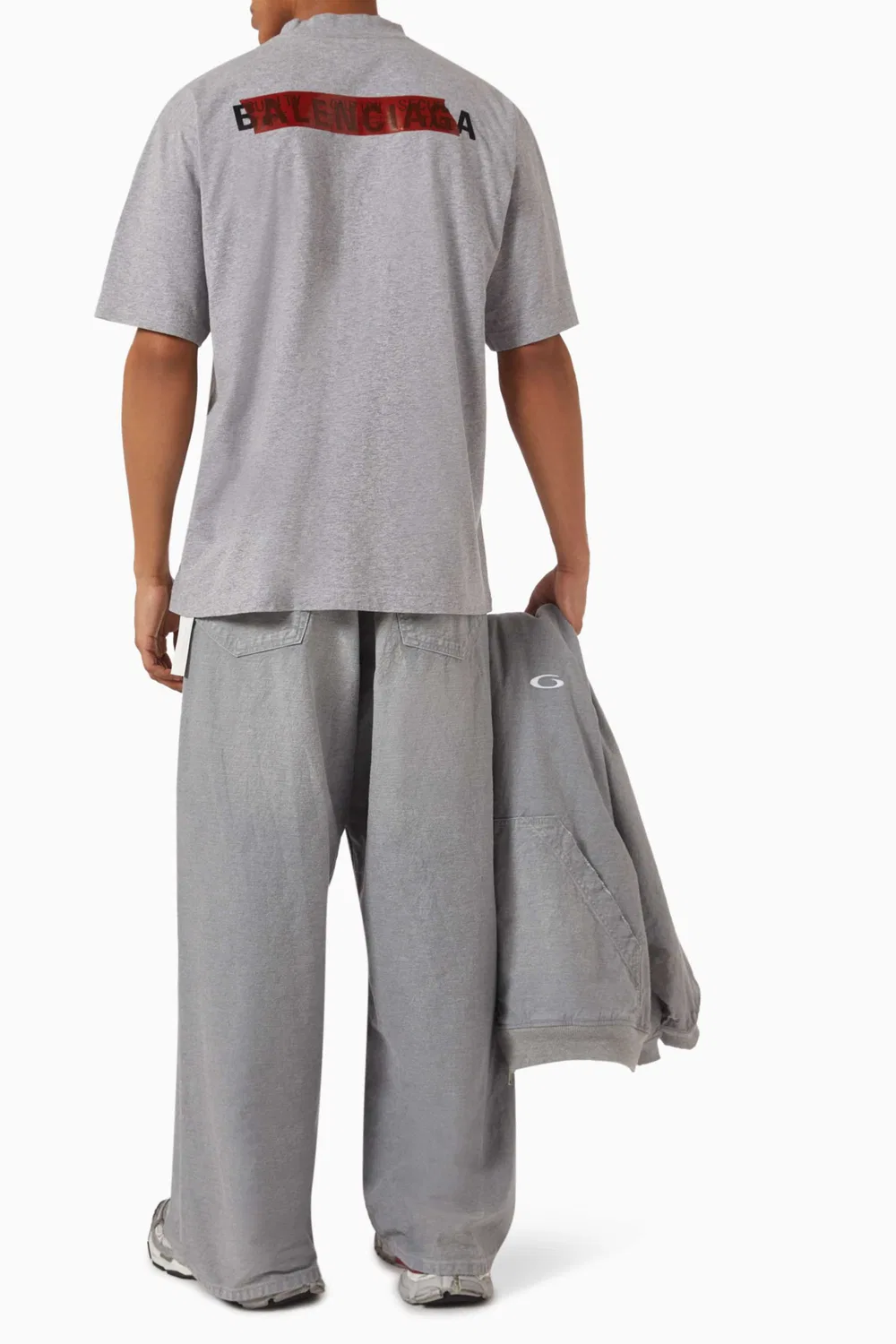 Футболка унисекс с коротким рукавом International Dry-jersey Balenciaga, серый меланж — фото 2