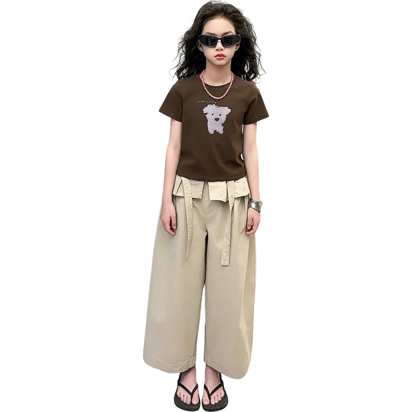 Детский комплект из футболки и брюк Lanza, Brown