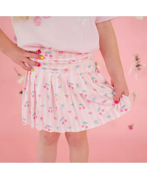 Детская юбка-шорты с принтом Cherry Bow Athletic Skort Sweet Wink, Light Pink — фото 3