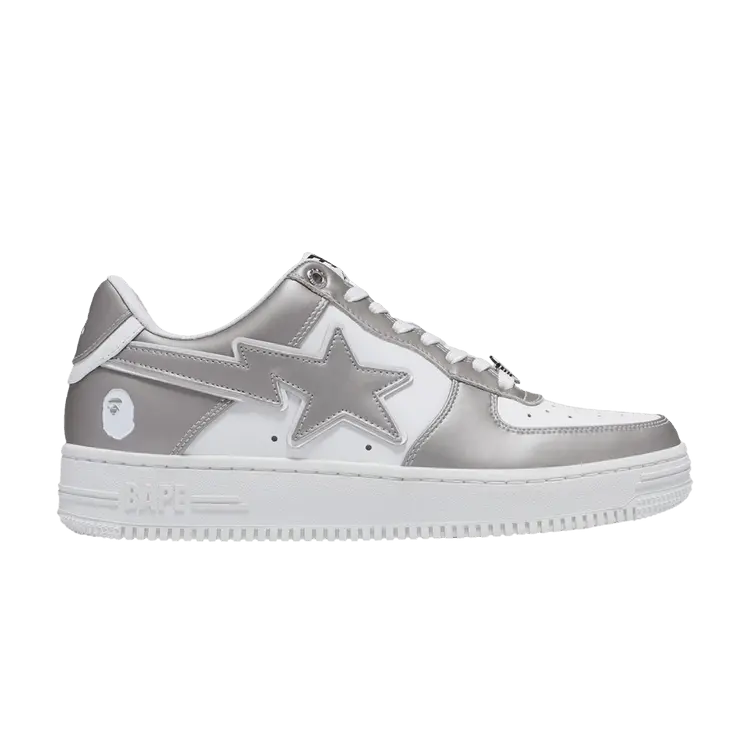 Кроссовки BAPE Wmns Bapesta #4 Silver, серебряный
