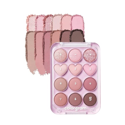 

Палитра теней для век Pin Point 02 Pink and Mauve, ультра-смешиваемая матовая Colorgram