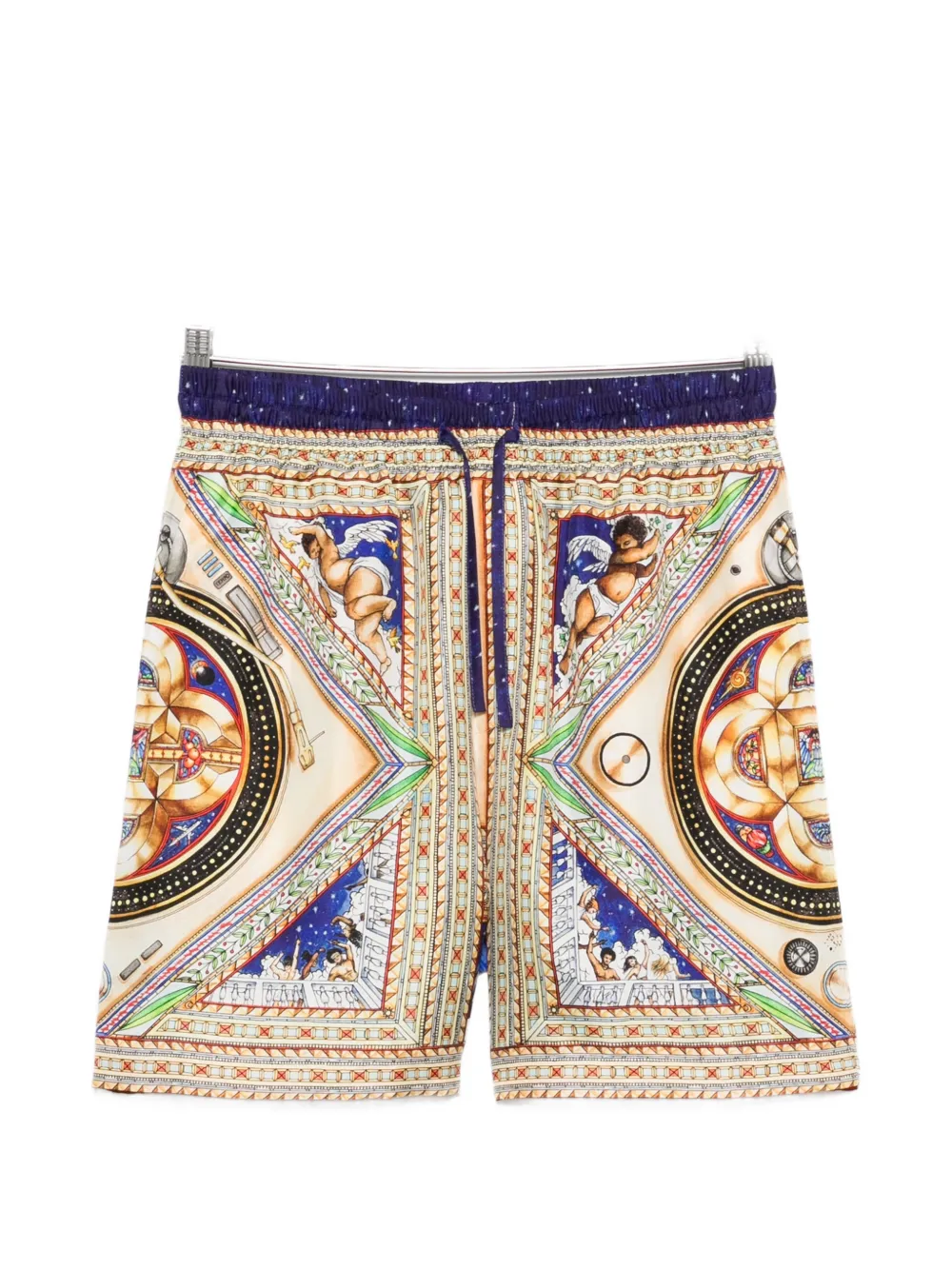 

Шорты с узором и завязкой на шнурке Casablanca, бежевый