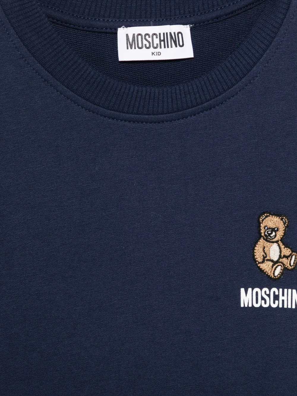 Свитшот с вышивкой Moschino Kids, синий — фото 3