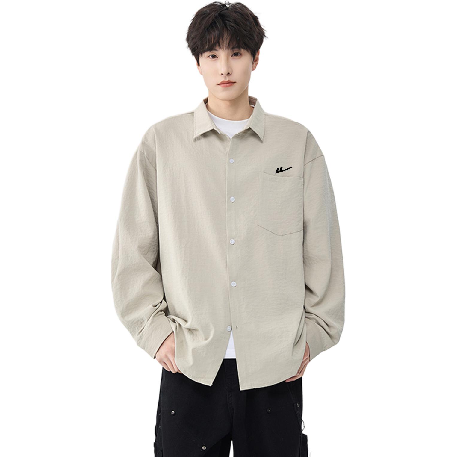 

Рубашка женская Lapel Moderate WARRIOR, бежевый серый[free diy brand merch]