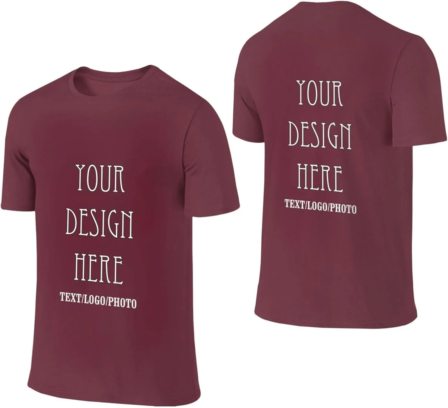 

Футболка с логотипом и текстом спереди и сзади, Cotton, Crew Neck