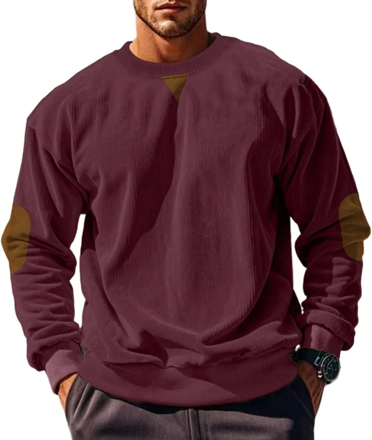 

Ymosrh мужская футболка с длинным рукавом из вельвета, M-3XL